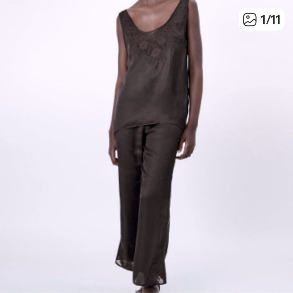 Zara Women's Dark Brown loungewear set
